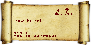 Locz Keled névjegykártya